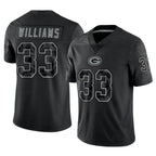 Choea GB.Packers #33 Evan Williams Player Black Reflective Limited Home Game Stitched Jerseys