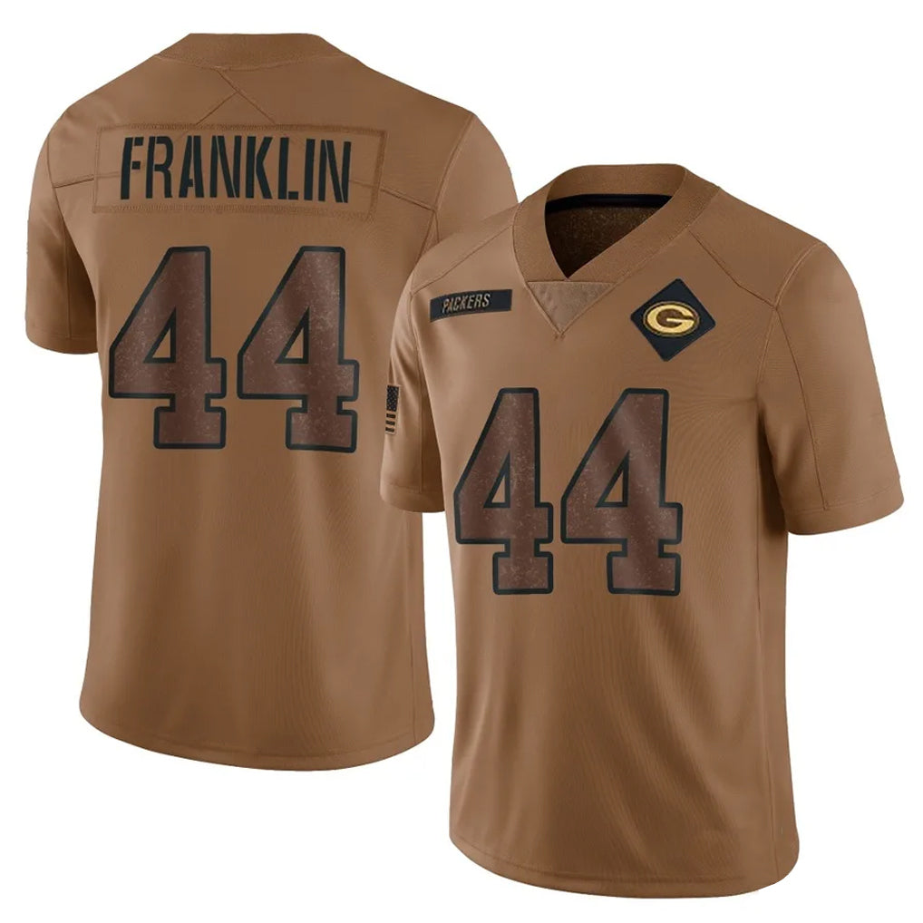Choea GB.Packers #44 Zaire Franklin Player Brown Salute To Service Limited Stitched Jerseys