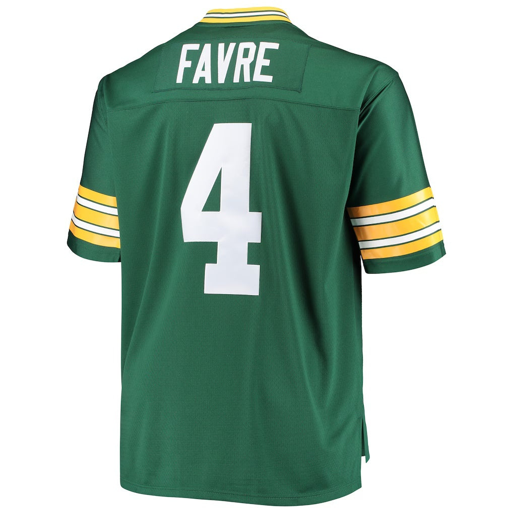 Choea GB.Packers #4 Brett Favre Mitchell & Ness Green Big & Tall Retired Player Replica Stitched Jerseys