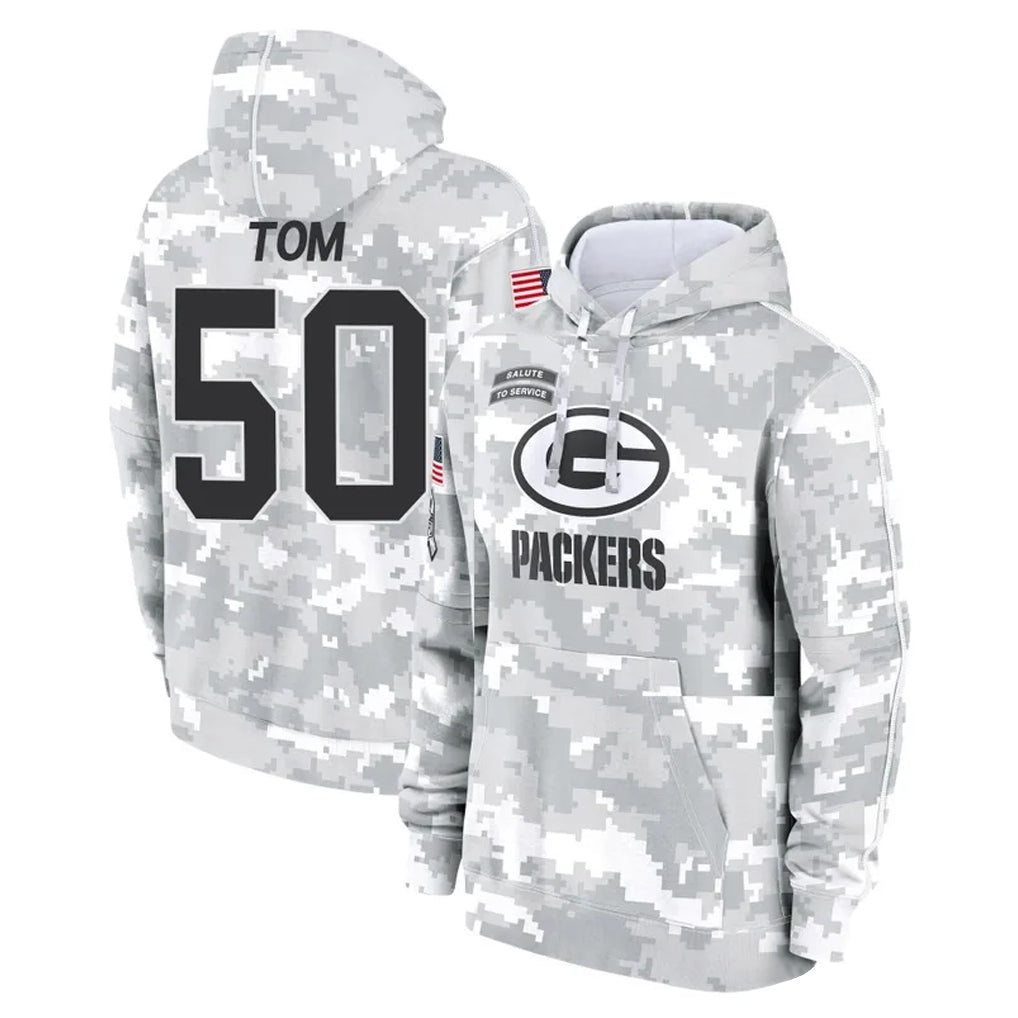 Choea GB.Packers #50 Zach Tom Player Arctic Camo Salute to Service Hoodies Limited Game Stitched Jerseys
