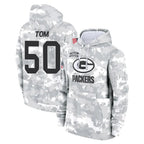 Choea GB.Packers #50 Zach Tom Player Arctic Camo Salute to Service Hoodies Limited Game Stitched Jerseys