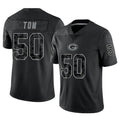 Choea GB.Packers #50 Zach Tom Player Black Reflective Limited Home Game Stitched Jerseys