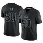 Choea GB.Packers #50 Zach Tom Player Black Reflective Limited Home Game Stitched Jerseys