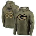 Choea GB.Packers #85 Tucker Kraft Player Olive Salute to Service Pullover Hoodie Game Stitched Jerseys