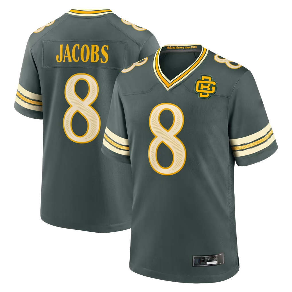 Choea GB.Packers #8 Josh Jacobs Green 2026 Rivalries Collection Game Stitched Jerseys