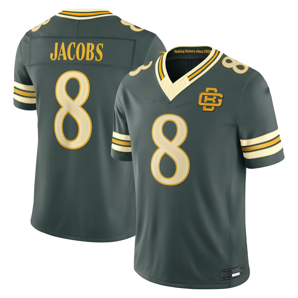 Choea GB.Packers #8 Josh Jacobs Green 2026 Rivalries Collection Limited Stitched Jerseys