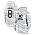 Choea GB.Packers #8 Josh Jacobs Player Arctic Camo Salute to Service Hoodies Limited Game Stitched Jerseys