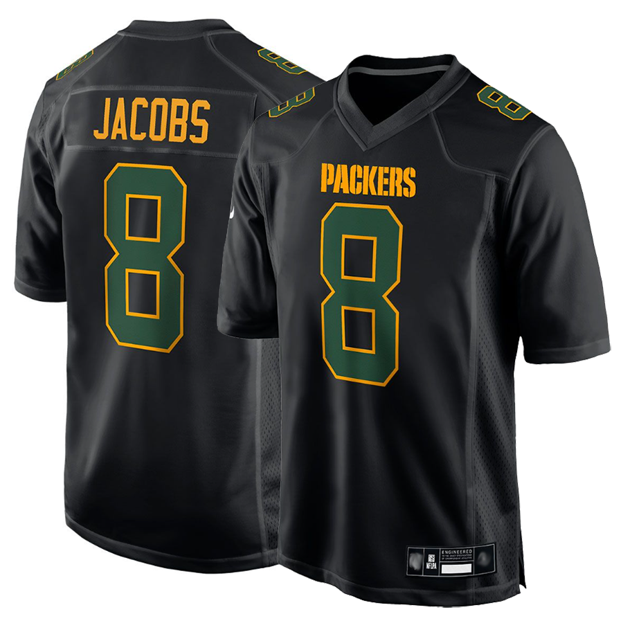 Choea GB.Packers #8 Josh Jacobs Player Black Fashion Game Stitched Jerseys