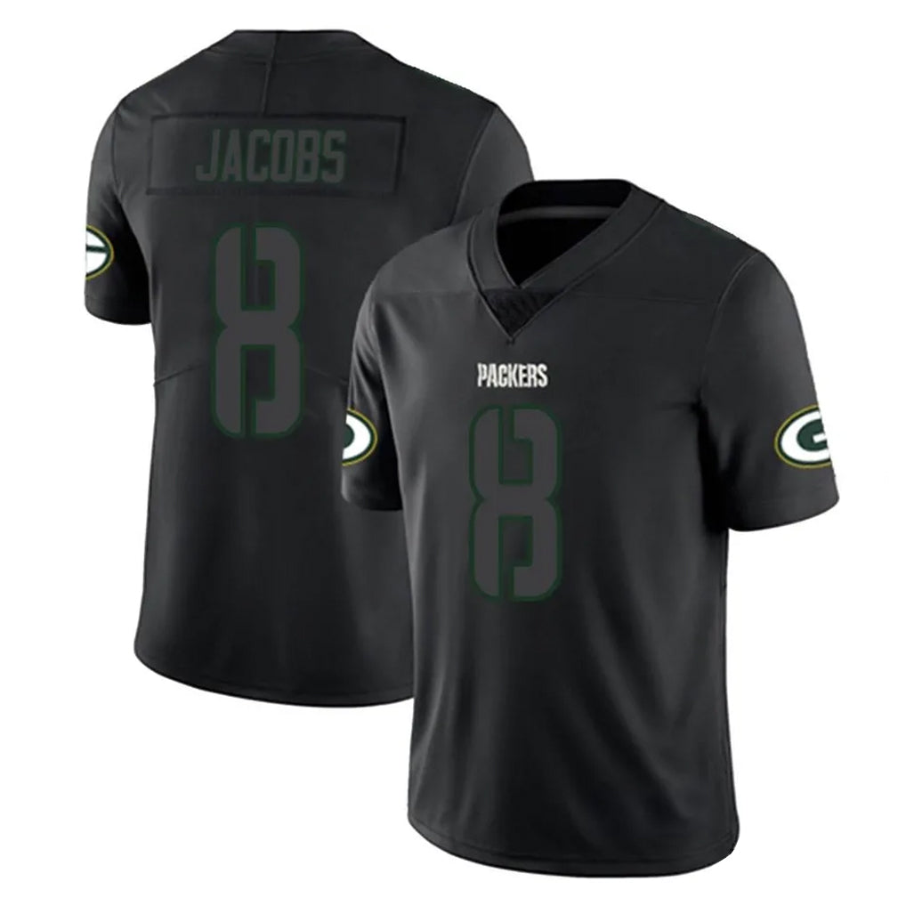 Choea GB.Packers #8 Josh Jacobs Player Black Impact Limited Home Game Stitched Jerseys
