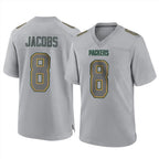 Choea GB.Packers #8 Josh Jacobs Player Gray Atmosphere Fashion Home Game Stitched Jerseys