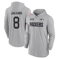 Choea GB.Packers #8 Josh Jacobs Player Gray Salute to Service Hoodies Game Stitched Jerseys