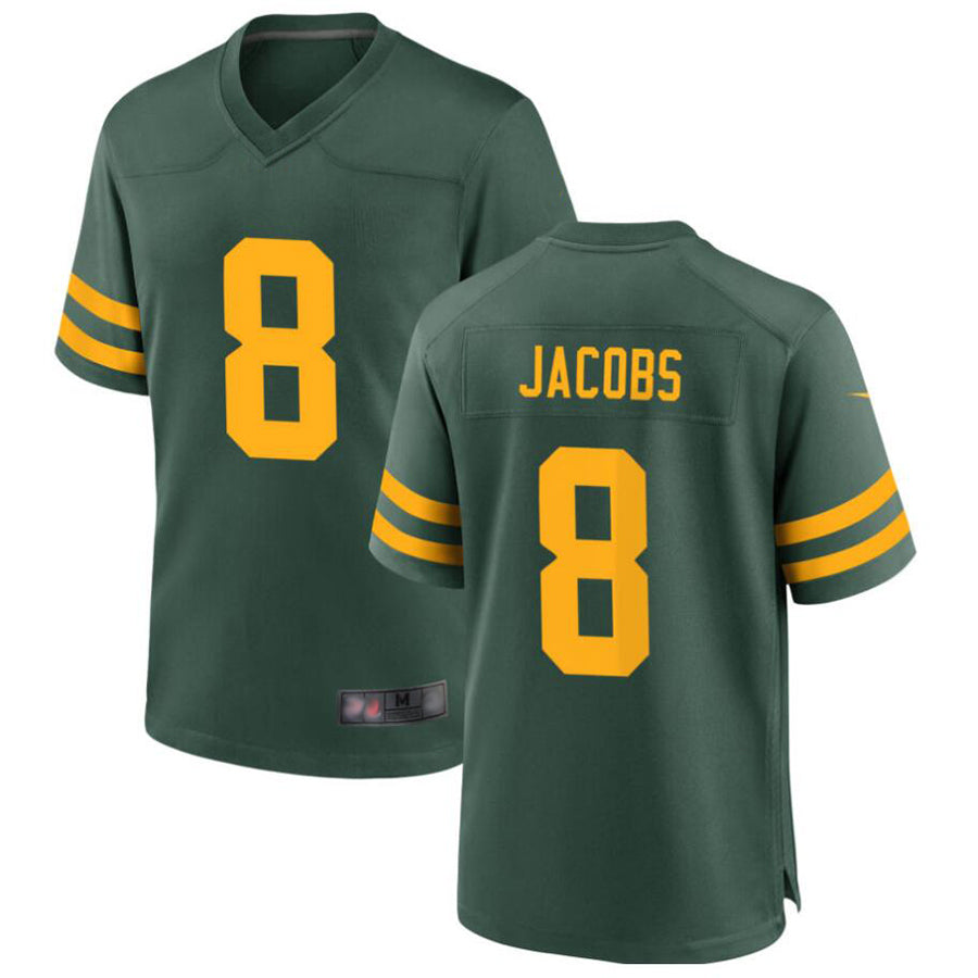 Choea GB.Packers #8 Josh Jacobs Player Green Home Replica Stitched Jerseys