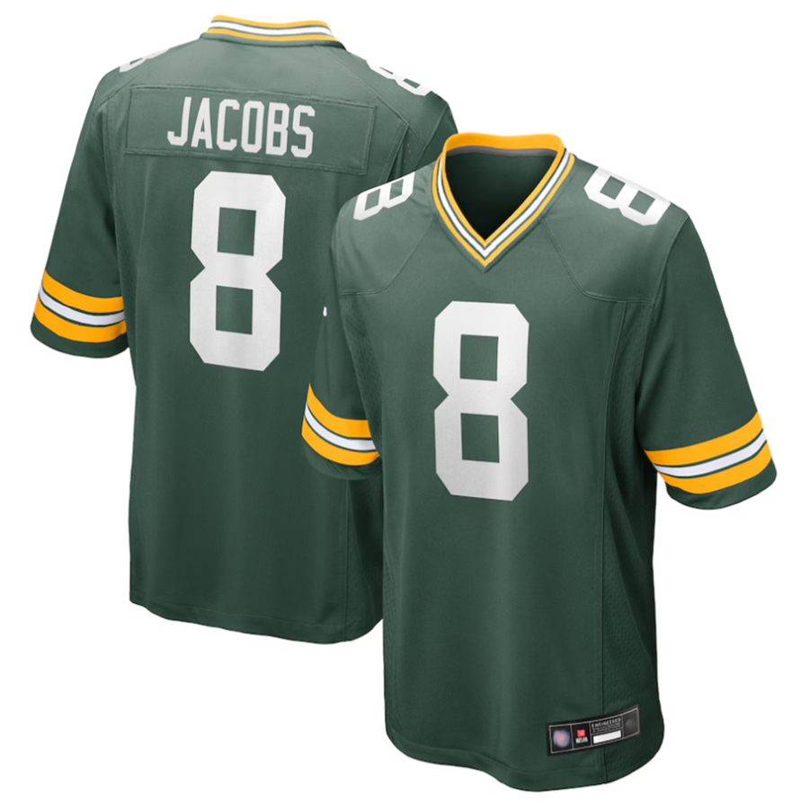 Choea GB.Packers #8 Josh Jacobs Player Green Replica Game Stitched Jerseys