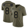 Choea GB.Packers #8 Josh Jacobs Player Olive 2025 Salute To Service Limited Home Game Stitched Jerseys