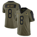 Choea GB.Packers #8 Josh Jacobs Player Olive Salute To Service Limited Game Stitched Jerseys