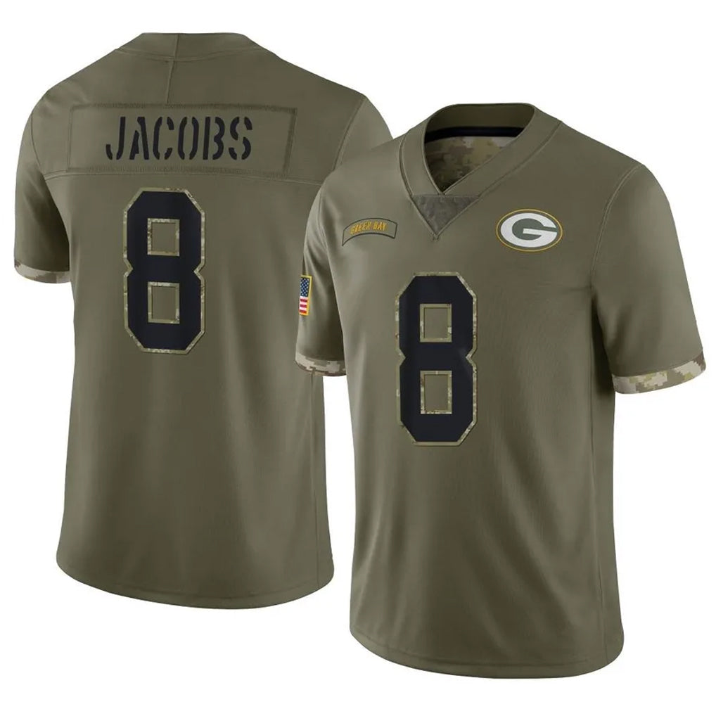 Choea GB.Packers #8 Josh Jacobs Player Olive Salute To Service Limited Stitched Jerseys