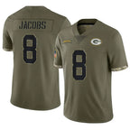 Choea GB.Packers #8 Josh Jacobs Player Olive Salute To Service Limited Stitched Jerseys