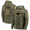 Choea GB.Packers #8 Josh Jacobs Player Olive Salute to Service Pullover Hoodie Game Stitched Jerseys