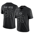 Choea GB.Packers #90 Lukas Van Ness Player Black Reflective Limited Home Game Stitched Jerseys