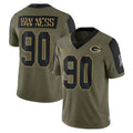 Choea GB.Packers #90 Lukas Van Ness Player Olive Salute To Service Limited Game Stitched Jerseys