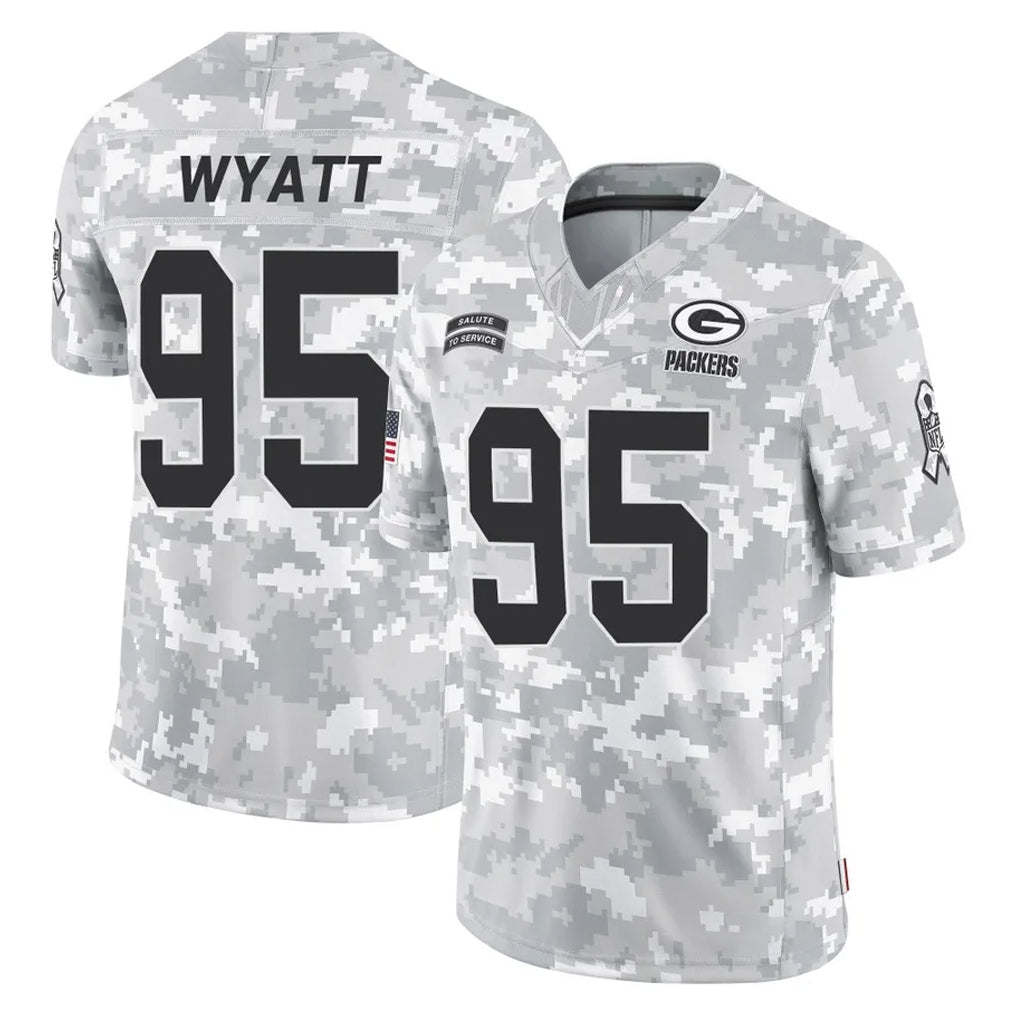 Choea GB.Packers #95 Devonte Wyatt Player Arctic Camo Salute To Service Limited Stitched Jerseys
