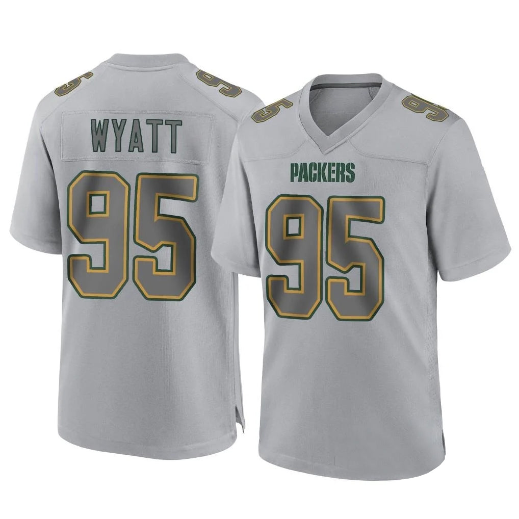 Choea GB.Packers #95 Devonte Wyatt Player Gray Atmosphere Fashion Home Game Stitched Jerseys