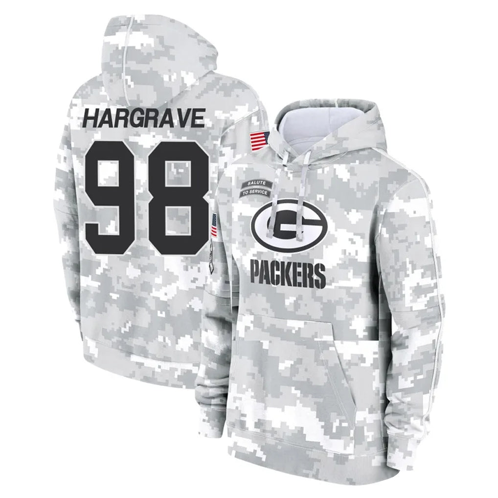 Choea GB.Packers #98 Javon Hargrave Player Arctic Camo Salute to Service Hoodies Limited Game Stitched Jerseys