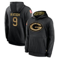 Choea GB.Packers #9 Christian Watson Player Black Salute to Service Hoodies Limited Game Stitched Jerseys