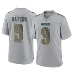 Choea GB.Packers #9 Christian Watson Player Gray Atmosphere Fashion Home Game Stitched Jerseys