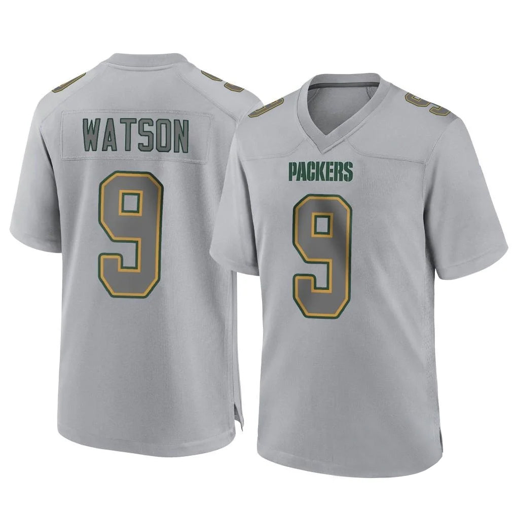 Choea GB.Packers #9 Christian Watson Player Gray Atmosphere Fashion Home Game Stitched Jerseys