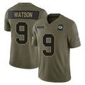 Choea GB.Packers #9 Christian Watson Player Olive 2025 Salute To Service Limited Home Game Stitched Jerseys