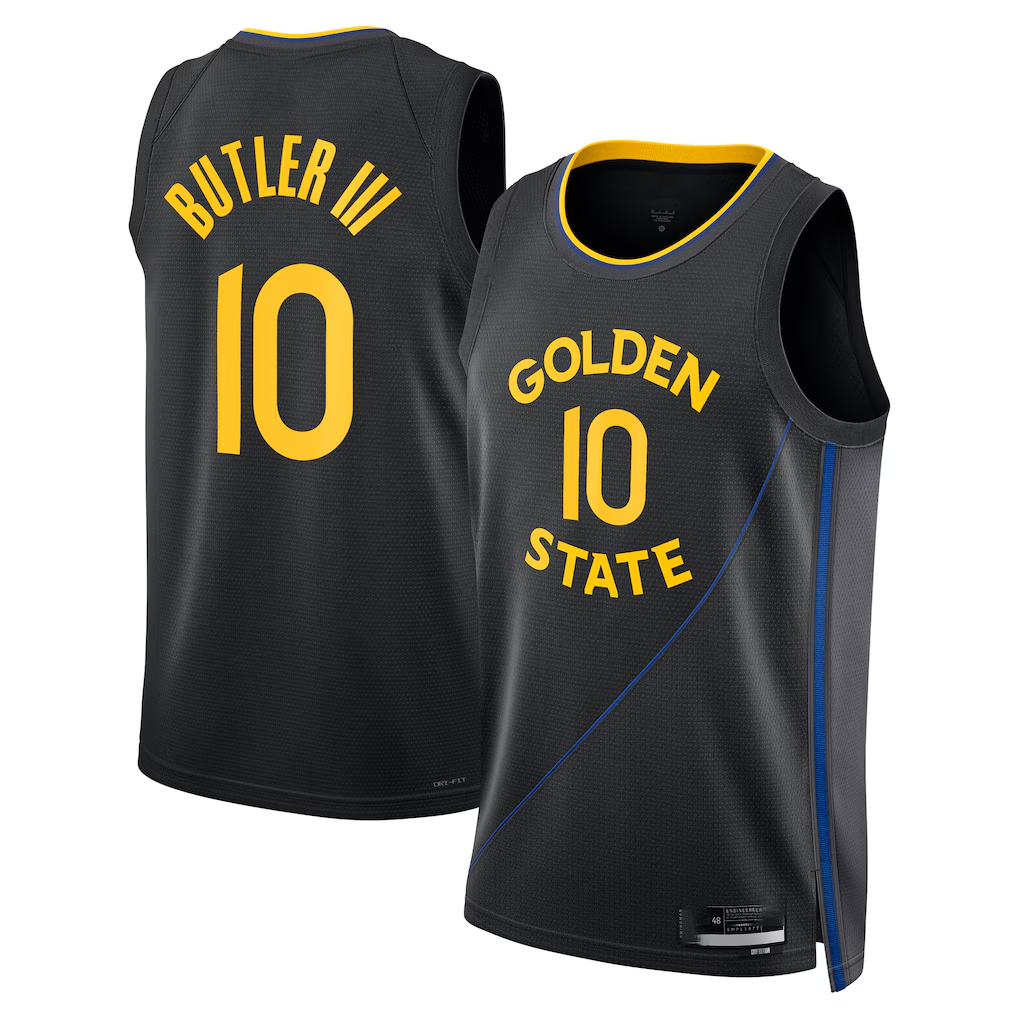 Choea G.State Warriors #10 Jimmy Butler III Jordan Brand Black Swingman Jerseys - Statement Edition