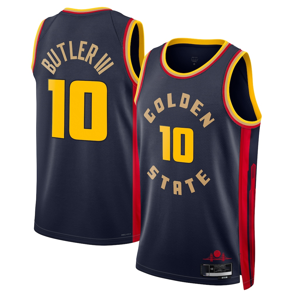 Choea G.State Warriors #10 Jimmy Butler III Navy Swingman Jerseys - City Edition