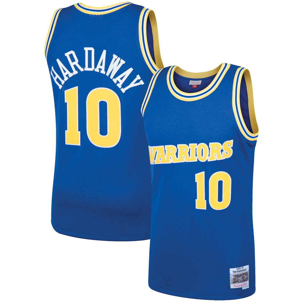 Choea G.State Warriors #10 Tim Hardaway Mitchell & Ness Royal 199091 Hardwood Classics Swingman Jerseys