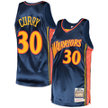 Choea G.State Warriors #30 Stephen Curry Mitchell & Ness Navy 2009-10 Hardwood Classics Authentic Jerseys