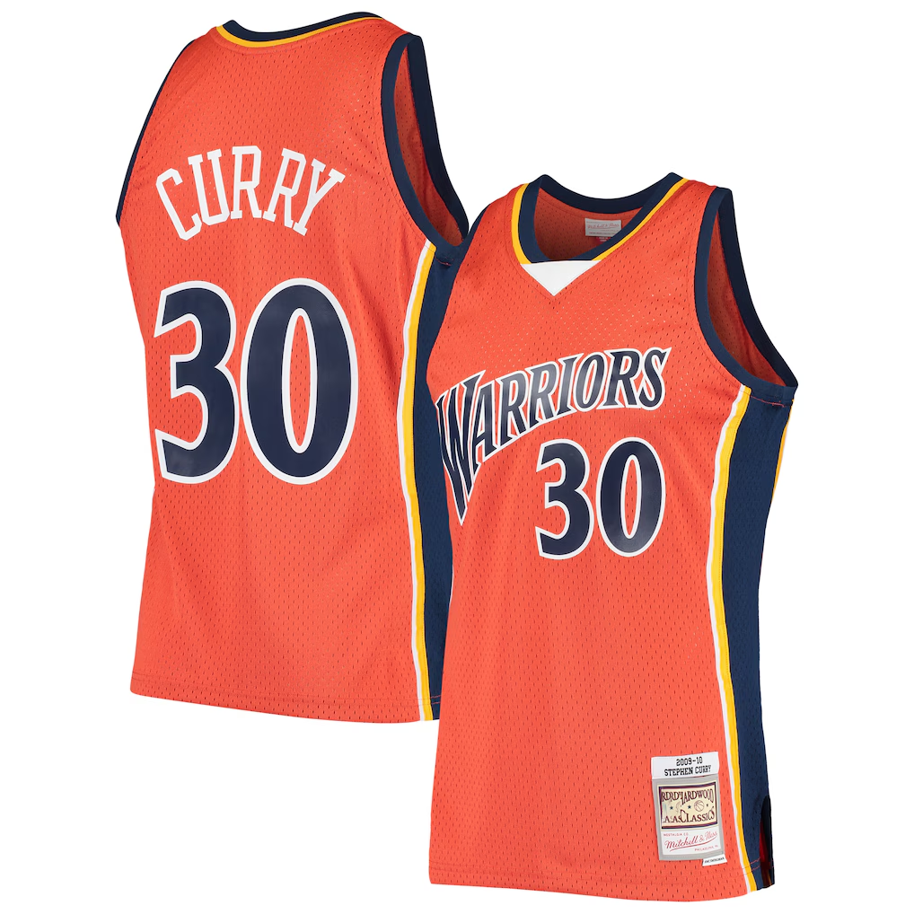 Choea G.State Warriors #30 Stephen Curry Mitchell & Ness Orange Hardwood Classics Swingman Jerseys
