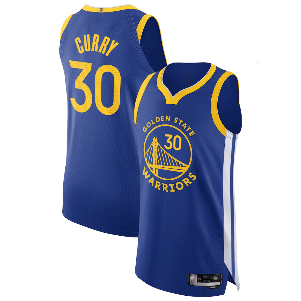 Choea G.State Warriors #30 Stephen Curry Royal Authentic Jerseys - Icon Edition