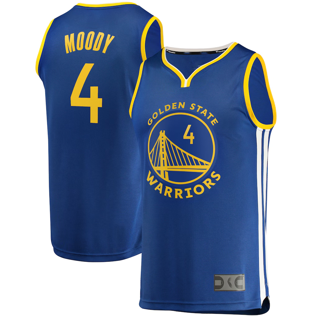 Choea G.State Warriors #4 Moses Moody Royal Fast Break Replica Jerseys - Icon Edition
