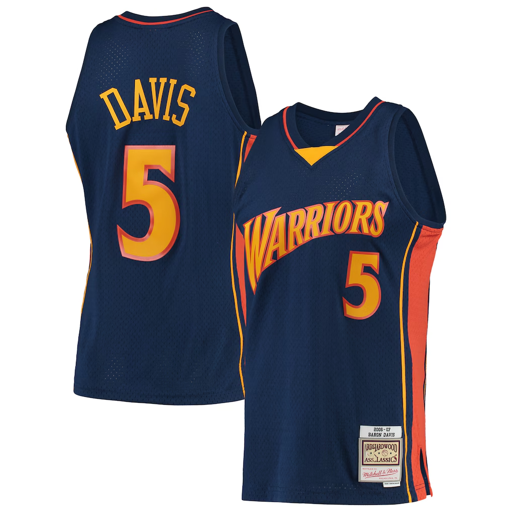 Choea G.State Warriors #5 Baron Davis Mitchell & Ness Navy 200607 Hardwood Classics Swingman Jerseys