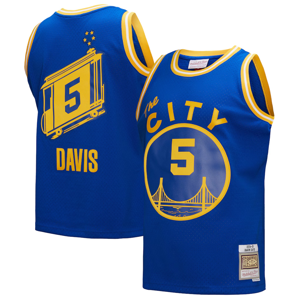 Choea G.State Warriors #5 Baron Davis Mitchell & Ness Royal Hardwood Classics 200405 Swingman Jerseys