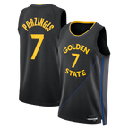 Choea G.State Warriors #7 Kristaps Porzi??is Black Swingman Jerseys - Statement Edition