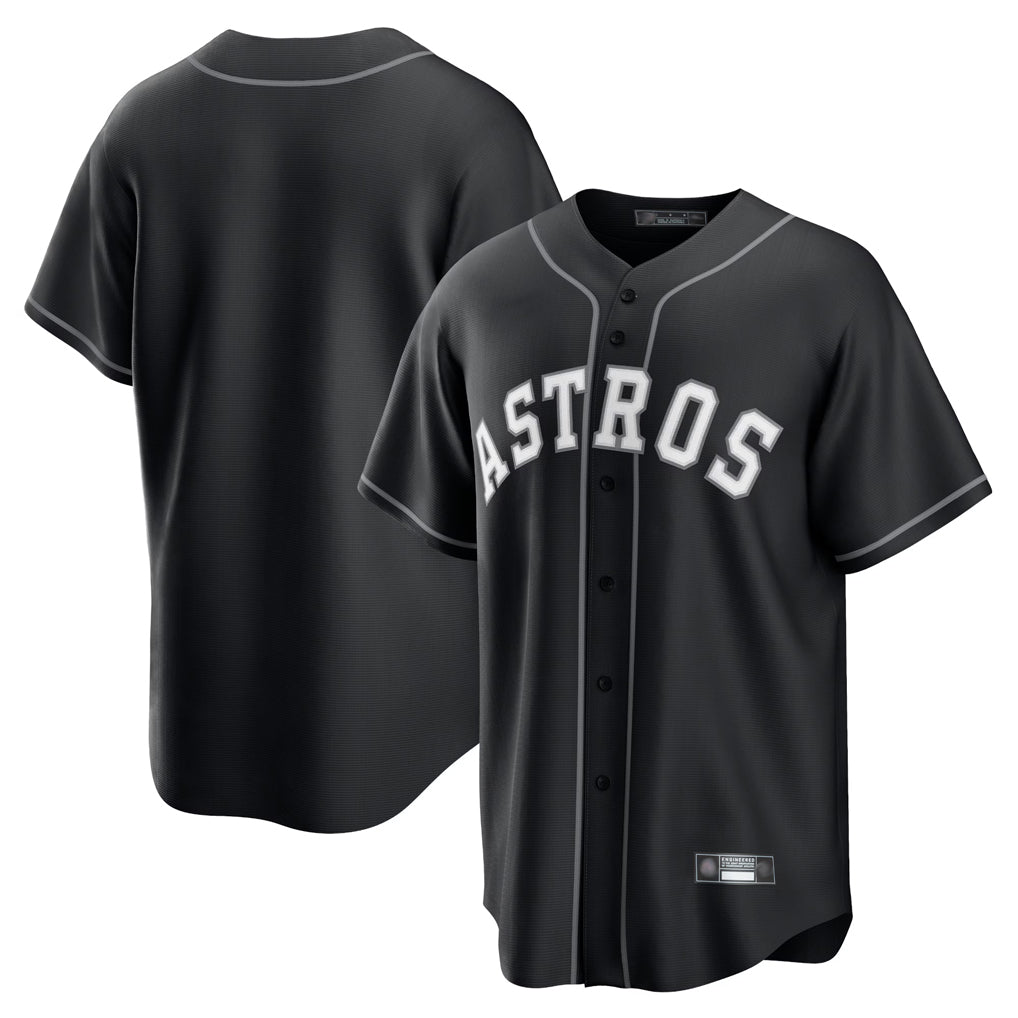 Choea H.Astros Black Home Game Blank Player Stitched Jerseys