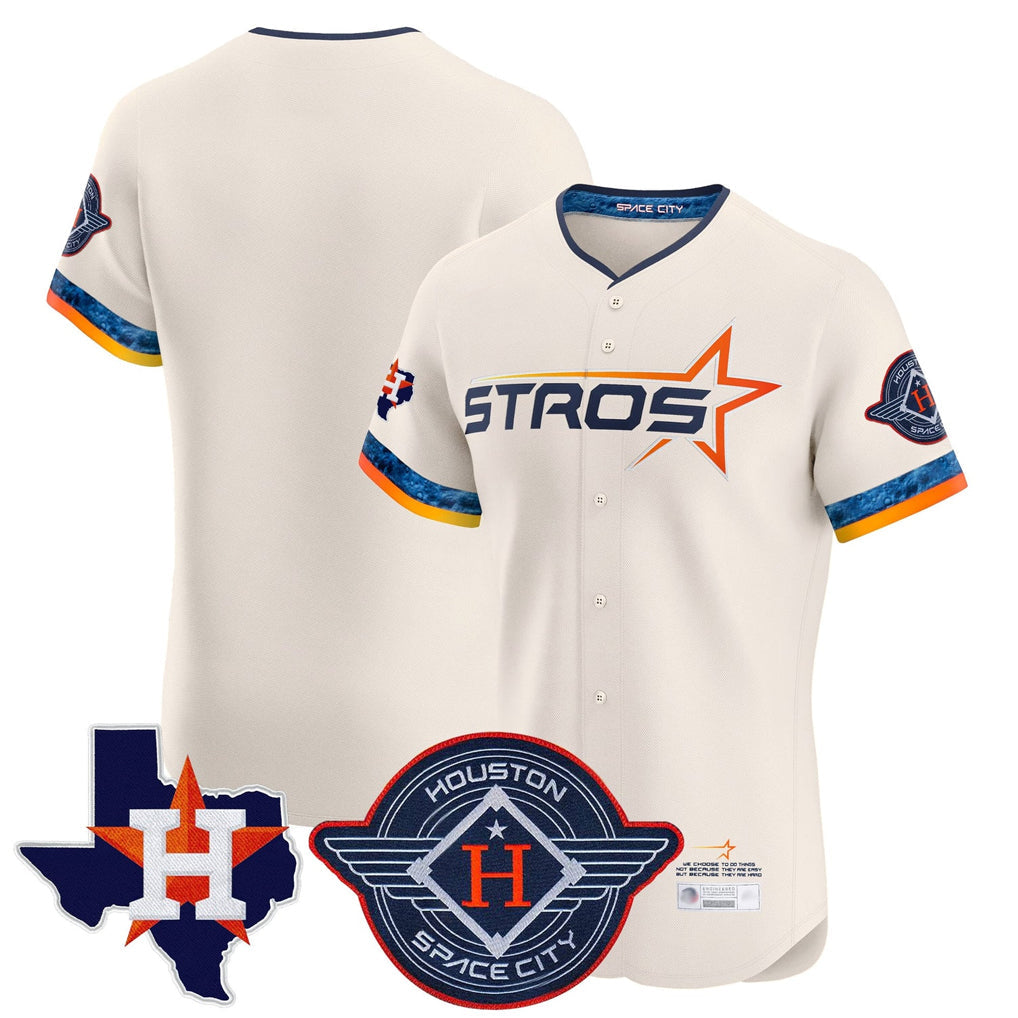 Choea H.Astros Cream City Connect Texas Patch Vapor Premier Blank Player Limited Elite Home Stitched Jerseys
