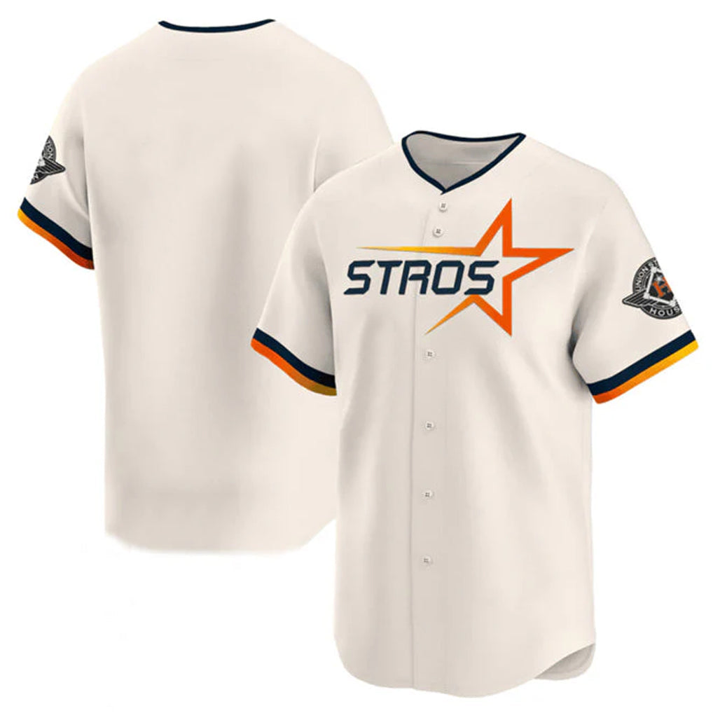 Choea H.Astros Cream Limited Home Blank Player Stitched Jerseys