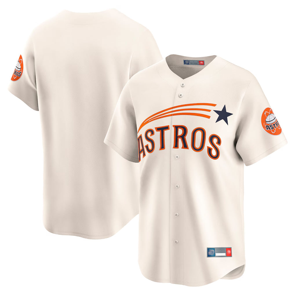 Choea H.Astros Cream Throwback Cooperstown Collection Limited Blank Player Stitched Jerseys