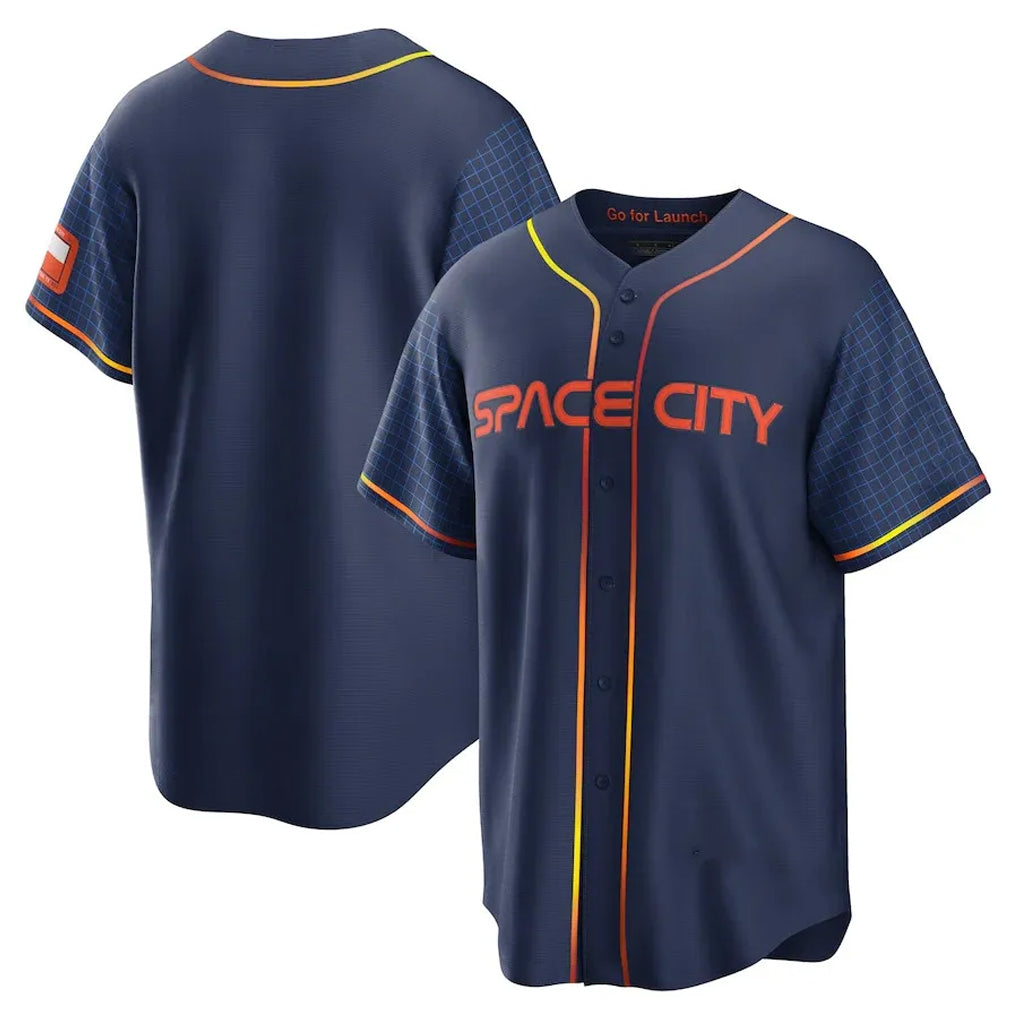 Choea H.Astros Navy City Connect Home Game Blank Player Stitched Jerseys