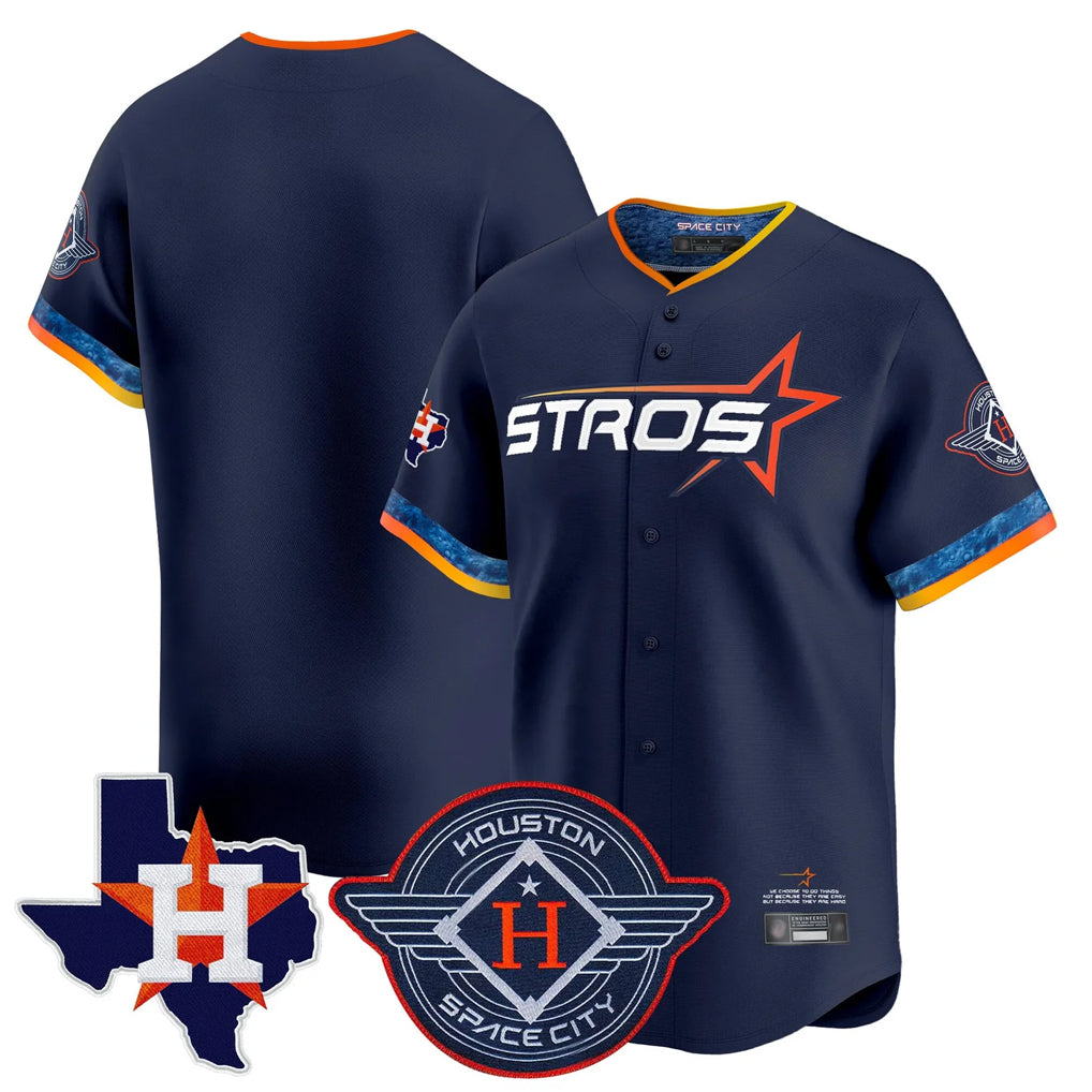 Choea H.Astros Navy City Connect Texas Patch Vapor Premier Blank Player Limited Home Stitched Jerseys