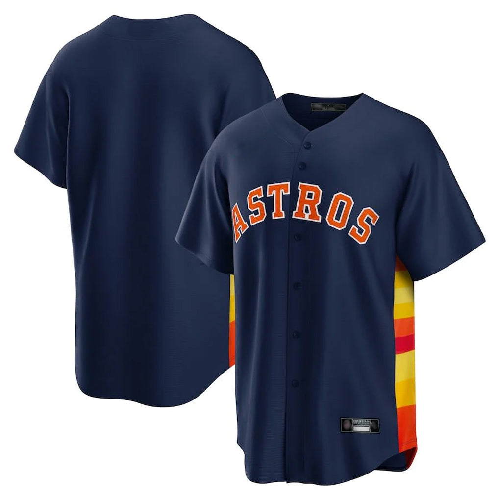 Choea H.Astros Navy Home Game Blank Player Stitched Jerseys