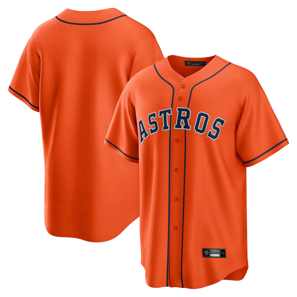 Choea H.Astros Orange Home Game Blank Player Stitched Jerseys