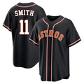 Choea H.Astros #11 Cam Smith Player Black Fashion Out Home Game Stitched Jerseys